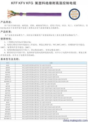 【安徽长峰供应KFF KFV KFG氟塑料绝缘耐高温控制电缆】价格,厂家,图片,特种电线电缆,安徽长峰特种电缆-